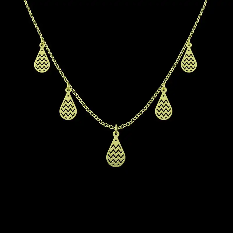 گردنبند طلا 18 عیار زنانه مدوپد مدل اشک زیگ زاگ کد RNA10832