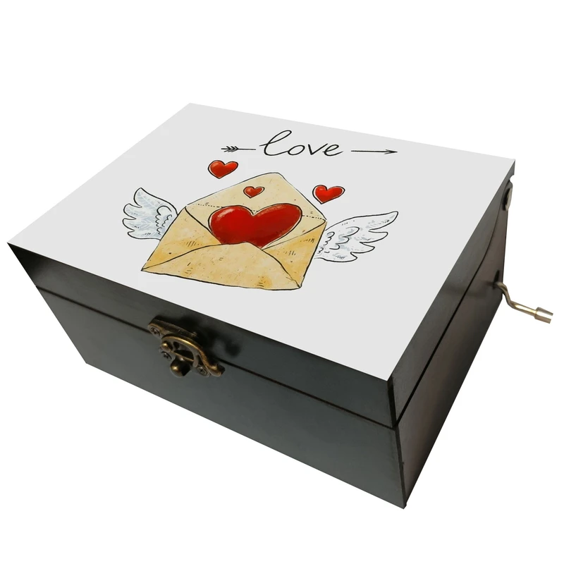 جعبه موزیکال مدل هندلی طرح عشق love قلب کد 2000