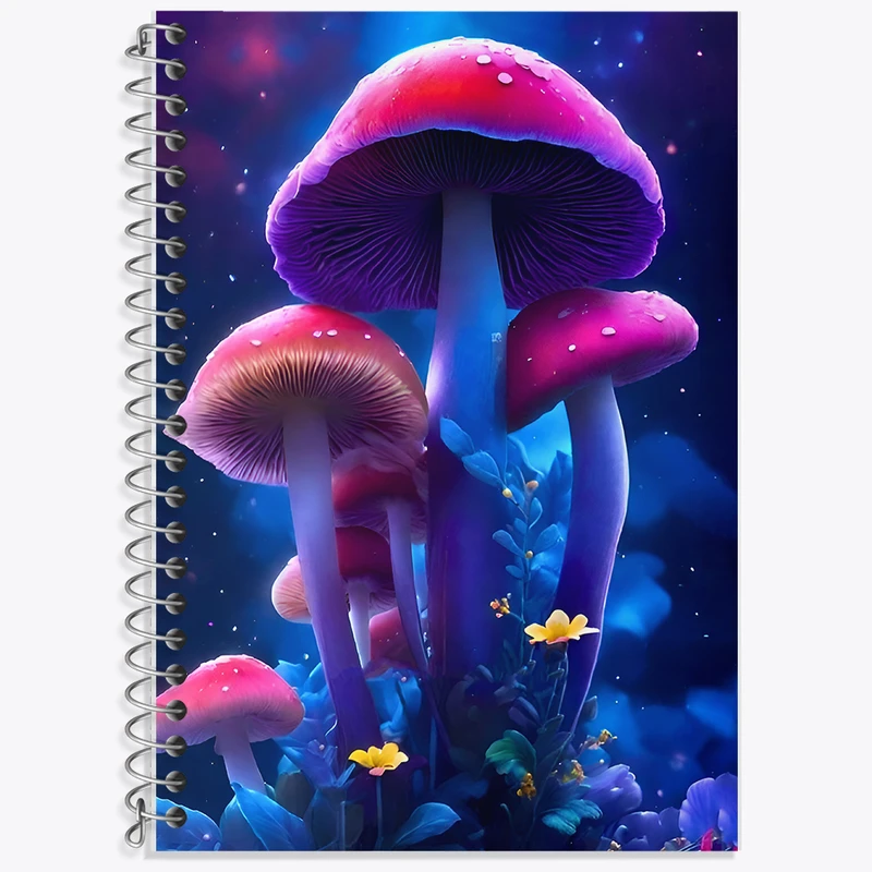 دفتر زبان 50 برگ خندالو مدل سه خط طرح قارچ رنگی کد F7272