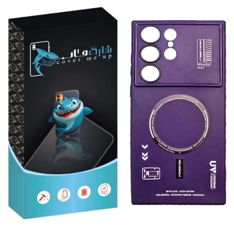 کاور شارک قاب مدل RT طرح مگ سیف مناسب برای گوشی موبایل سامسونگ Galaxy S24 Ultra