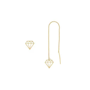 گوشواره طلا 18 عیار زنانه قیراط مدل الماس کد GH6262