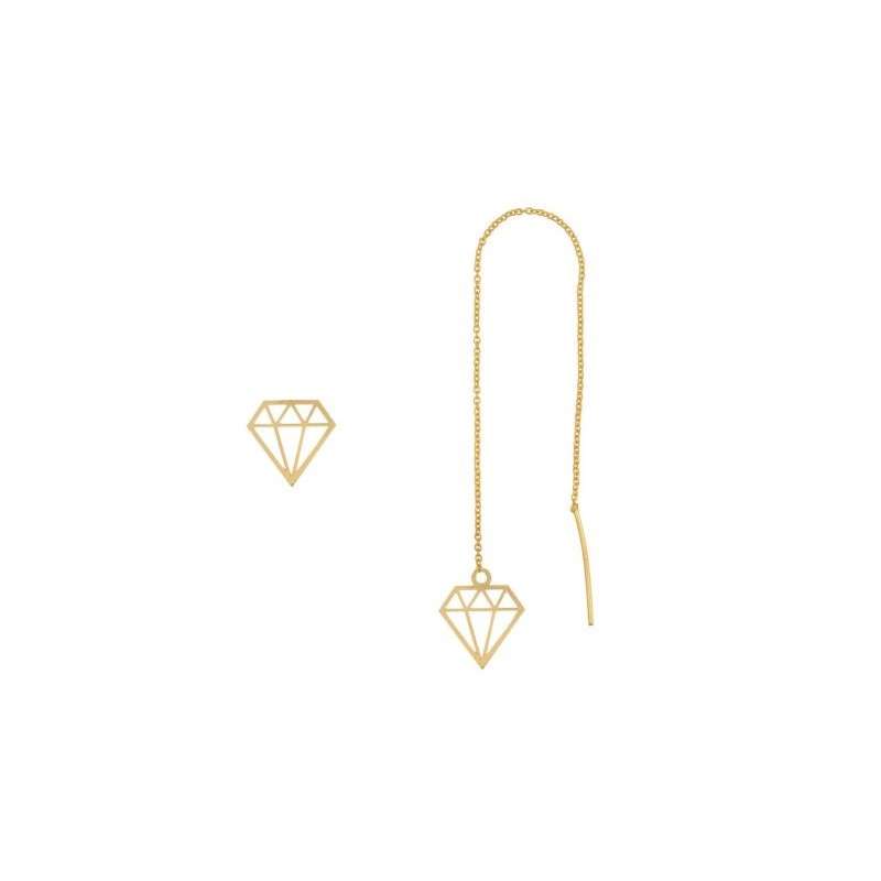 گوشواره طلا 18 عیار زنانه قیراط مدل الماس کد GH6262