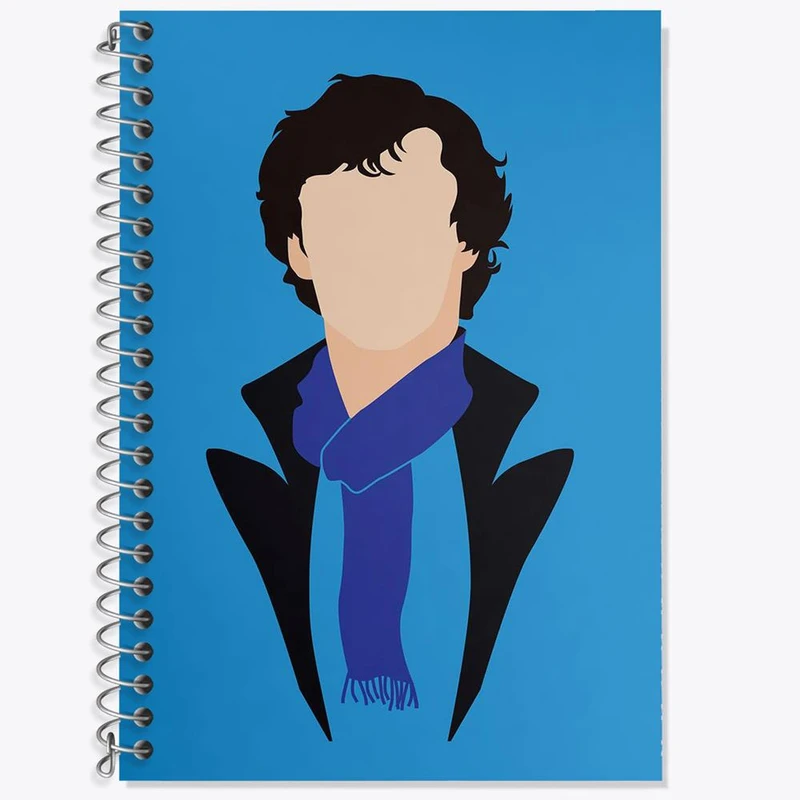 دفتر زبان 50 برگ خندالو مدل دو خط طرح شرلوک هولمز Sherlock Holmes کد 10157