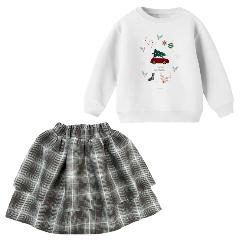 ست سویشرت و دامن دخترانه مدل کریسمسی