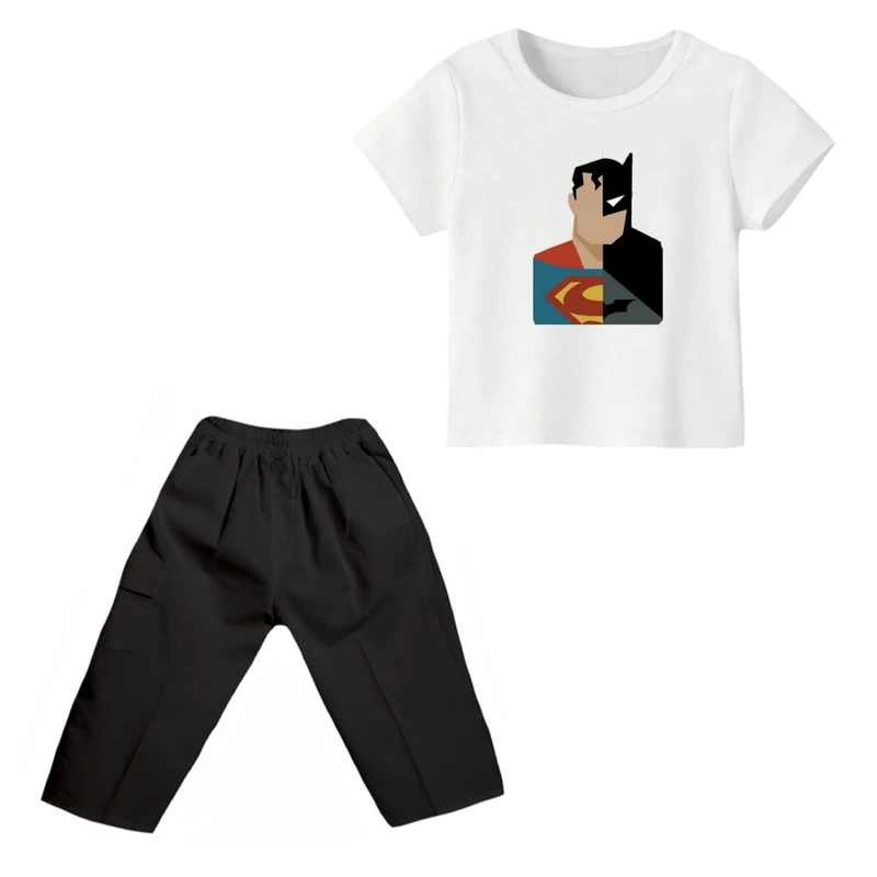 ست تی شرت و شلوارک پسرانه مدل بتمن کد ۲۶
