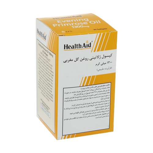 کپسول روغن گل مغربی 1300 میلی گرمی هلث اید بسته 30 عددی 