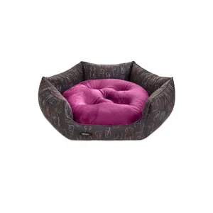 جای خواب سگ و گربه نیناپت مدل 6 ضلعی VIP طرح سگ و گربه