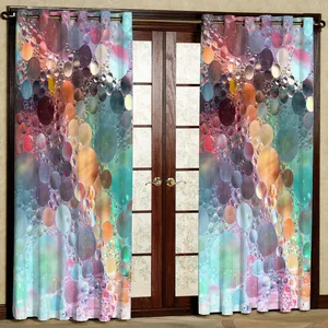   پرده مدل حباب رنگی هازان پانچی کد 4848 سایز 140x200 سانتی متر