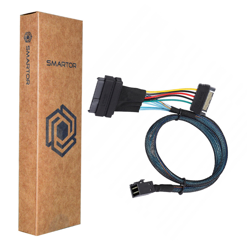 کابل تبدیل Mini SAS SFF-8643 به SAS 8639 / SATA اسمارطور مدل SM55 طول 0.5 متر