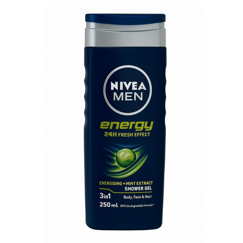 شامپو بدن نیوا مدل Energy با رایحه نعناع مناسب برای انواع پوست حجم 250 میلی لیتر