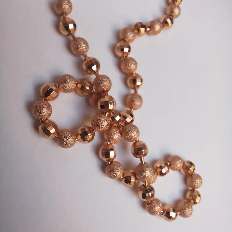 زنجیر زنانه ژوپینگ مدل گوی شنی و تراش دار