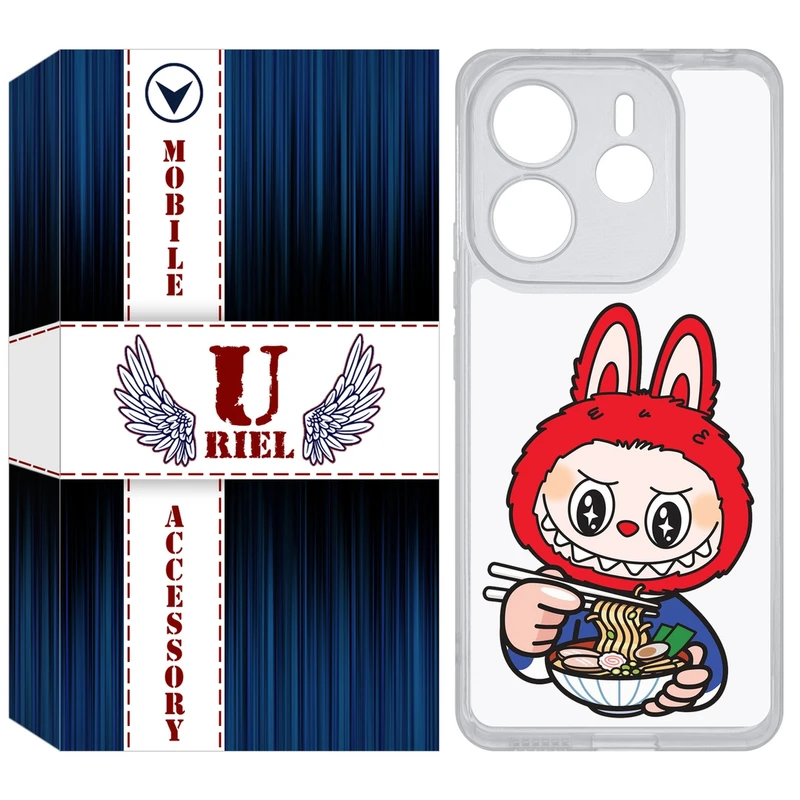 کاور یوریل مدل Clear کد 117 طرح لبوبو Labubu مناسب برای گوشی موبایل شیائومی Redmi Note 14 4G