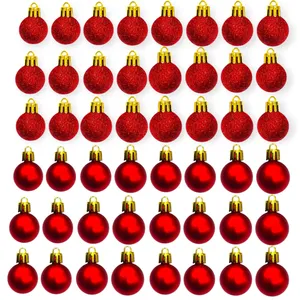 آویز تزیینی مدل گوی کریسمس مجموعه 48 عددی