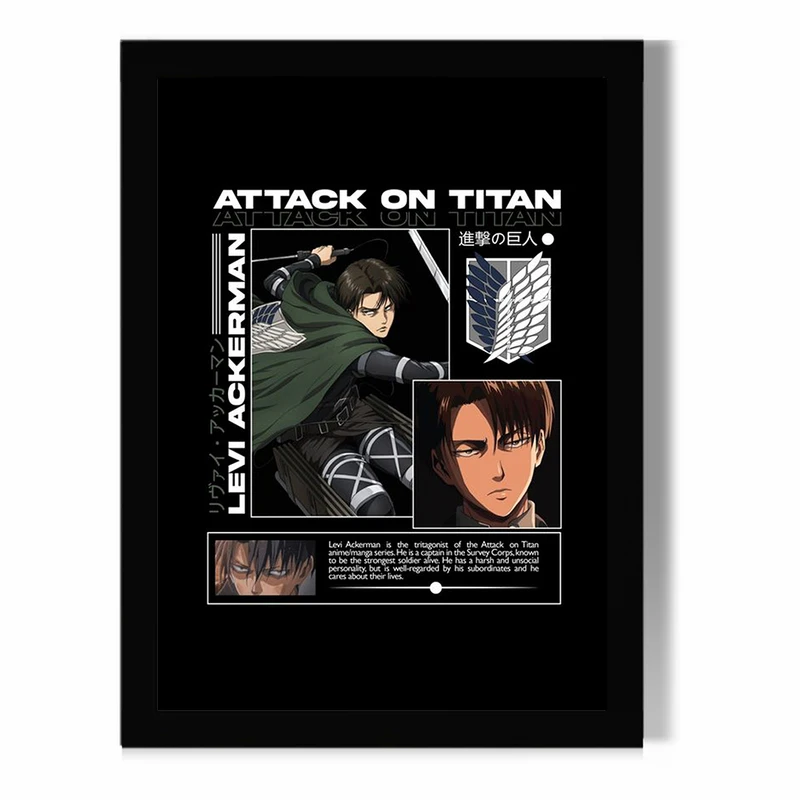 تابلو مدل دیواری طرح انیمه اتک آن تایتان | Attack on titan کاراکتر لیوای آکرمن | Levi Ackermann کد FD089