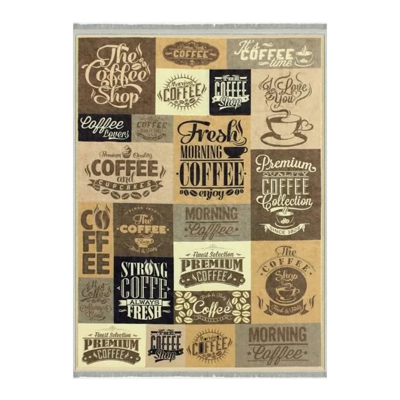 فرش ماشینی 1000 شانه هانوکس زمینه کرم حاشیه بژ مدل آشپزخانه کد AHC-1611-1