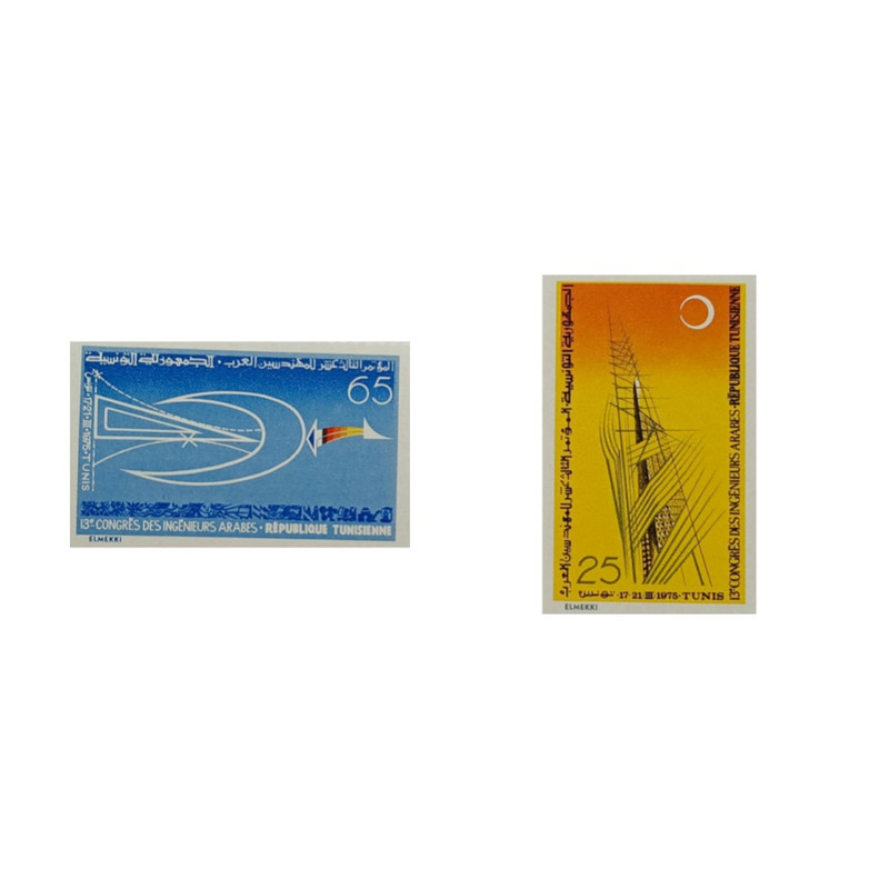 تمبر یادگاری مدل مهندسین تونس مجموعه 2 عددی