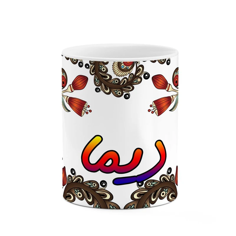 ماگ کاکتی مدل اسم دیما طرح سنتی گل و بته کد mgh45076