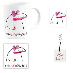 ست هدیه ماگ مدل لیوان شخصی خانم وکیل کد B1 مجموعه 4 عددی