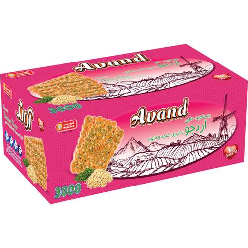 بیسکویت 3000 آوند حاوی آرد جو با تزیین کنجد و شوید - 2800 گرم