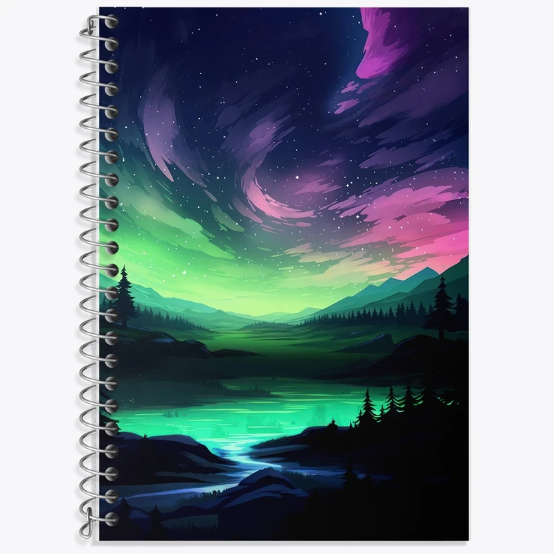 دفتر لغت 50 برگ خندالو طرح شفق قطبی کد F2604