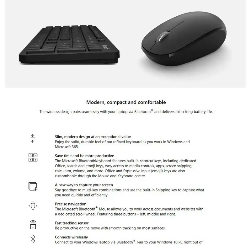 کیبورد و ماوس بی سیم مایکروسافت مدل Blutooth Desktop