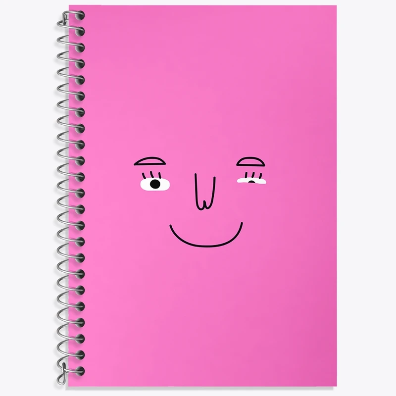 دفتر زبان 50 برگ خندالو مدل دو خط طرح شکلک بامزه کد N703