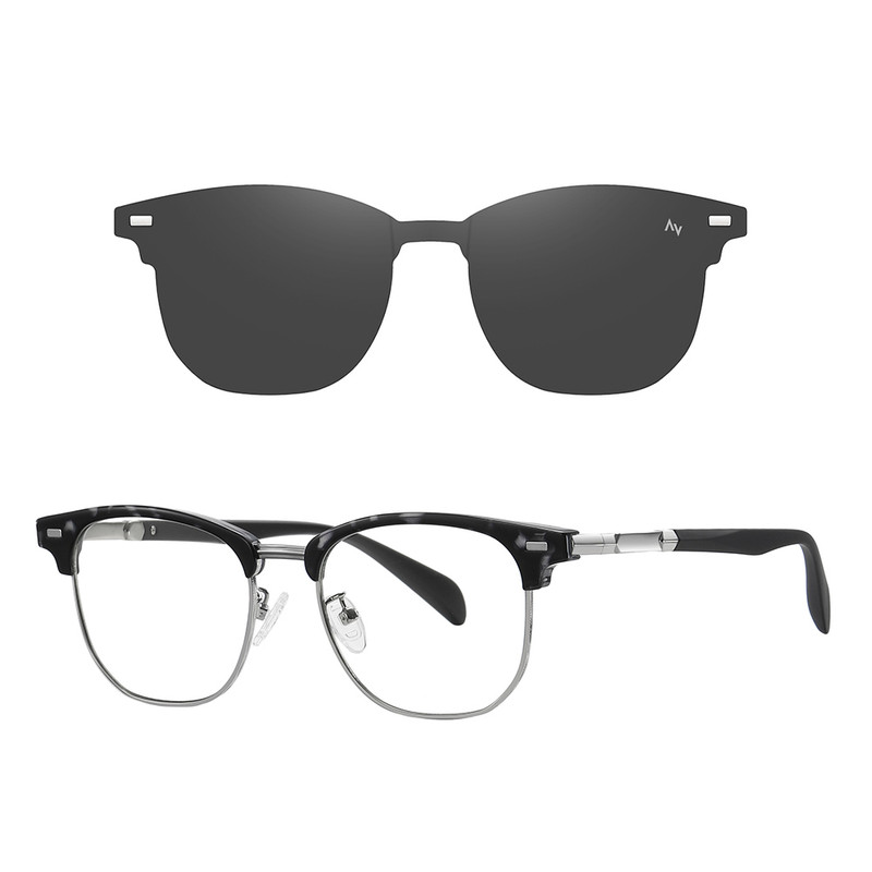 فریم عینک طبی به همراه کاور آفتابی آلبرت وگ مدل CG3202C656-P01 Polarized Double Switch