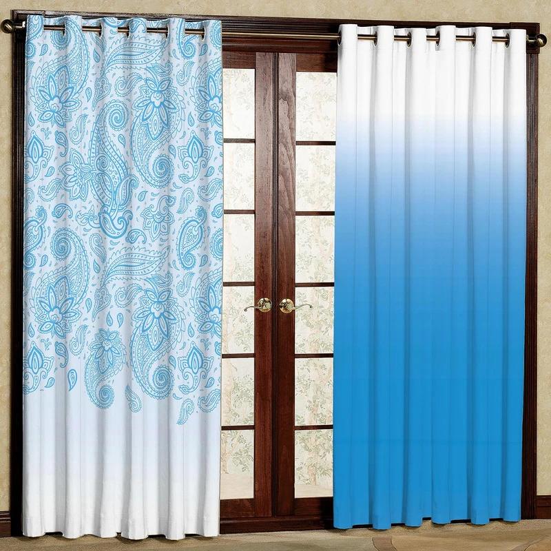  پرده بارمان دکور طرح برگ مدل هازان پانچی کد 81-1080 W سایز 140x280 سانتی متر