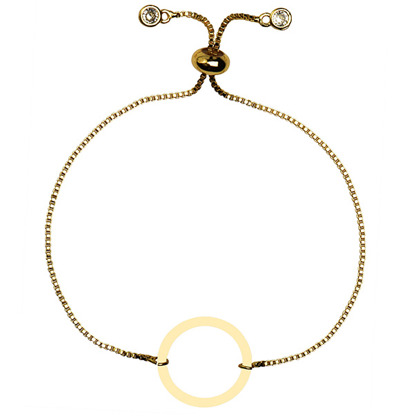 دستبند طلا 18 عیار دخترانه کرابو طرح دایره مدل Krd1587