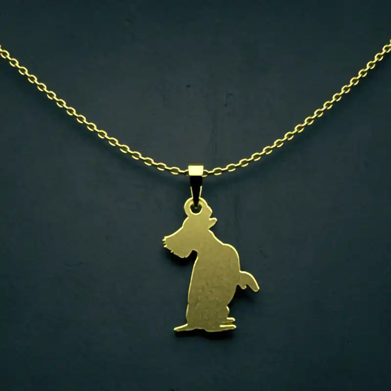 گردنبند طلا 18 عیار زنانه مدوپد مدل سگ کد J3-1-1075