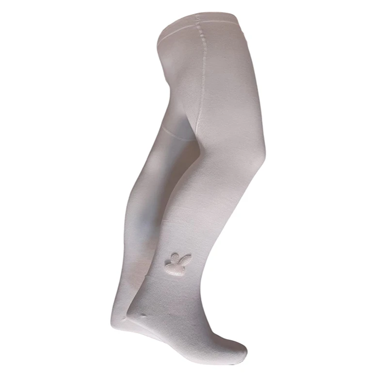 جوراب شلواری دخترانه تابش ایران پود مدل نخ پنبه طرح Khargoosh.sefid,shiri