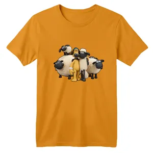 تی شرت آستین کوتاه بچگانه مدل بره های ناقلا رنگ پرتقالی