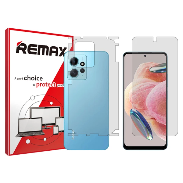 محافظ صفحه نمایش شفاف ریمکس مدل Hygel مناسب برای گوشی موبایل شیائومی Redmi Note 12 4G به همراه محافظ پشت گوشی