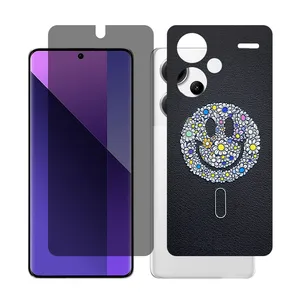 Glass Together model privacy Screen Protector Suitable for Xiaomi Redmi Note 13 Pro Plus Mobile Phone with Back cover sticker