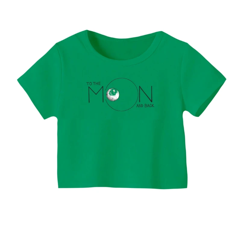 کراپ‌ تی‌شرت آستین کوتاه زنانه مدل ماه