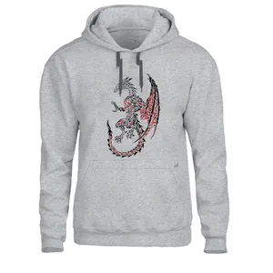 هودی مردانه مدل اژدها کدZ51 رنگ طوسی