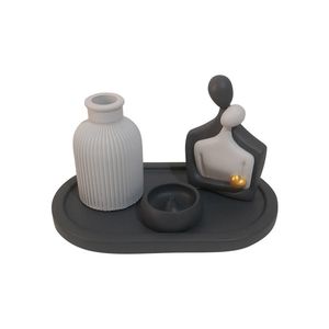 ست 4 تکه جاعودی سنگی طرح عاشقانه مدل MD046