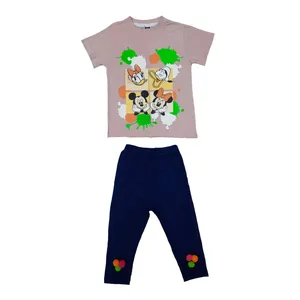 ست تی شرت و شلوار دخترانه کد Z049