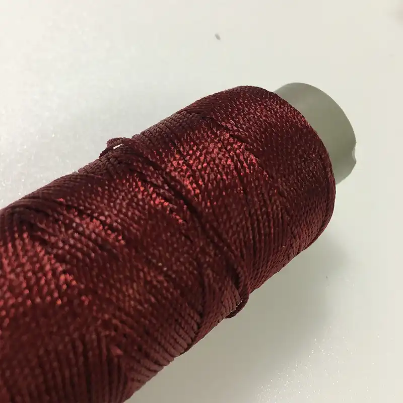 نخ دوخت چرم دوزی مدل ابریشمی DRed100m سایز 10 طول 100 متر