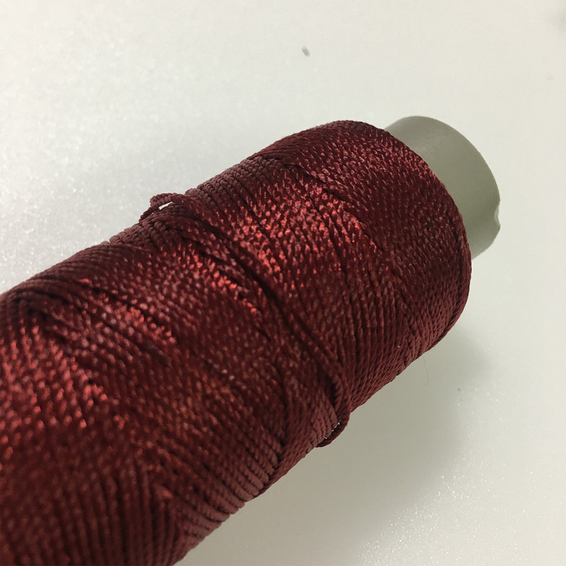 نخ دوخت چرم دوزی مدل ابریشمی DRed100m سایز 10 طول 100 متر