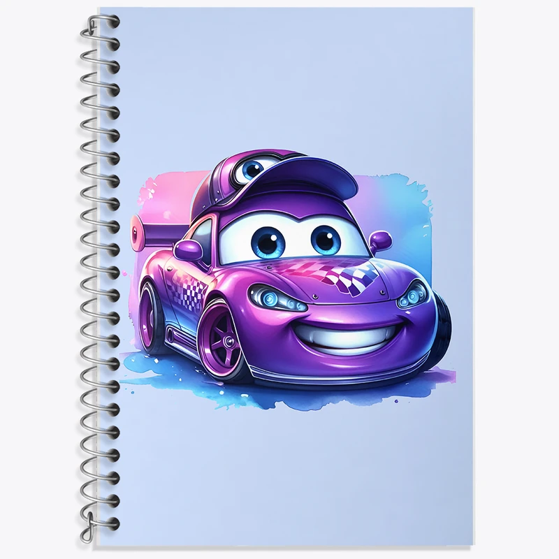 دفتر لغت 50 برگ خندالو طرح ماشین بنفش کیوت کد F7982