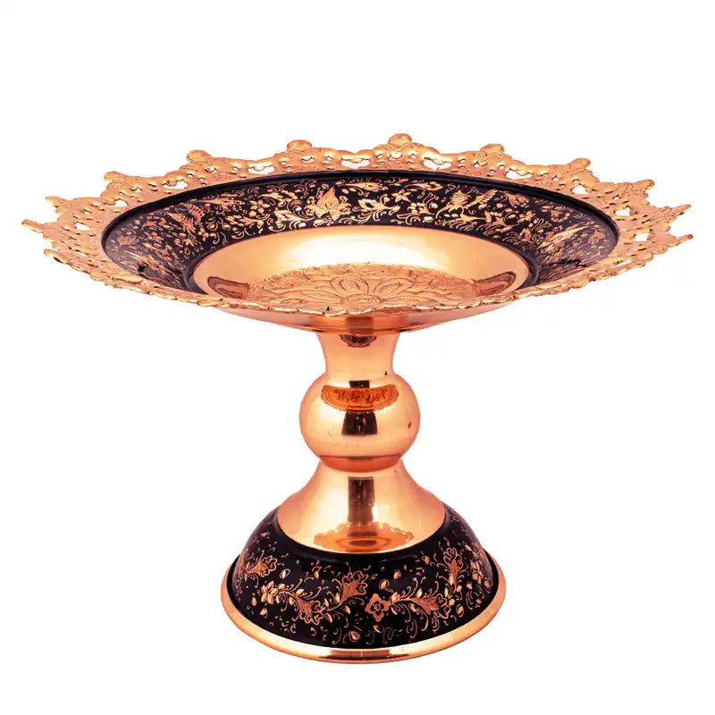 شیرینی خوری مسی مدل الماس تراش کد 03