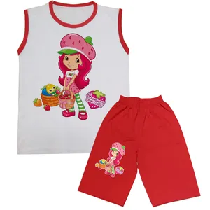 ست تاپ و شلوارک بچگانه مدل دختر توت فرهنگی کد D03