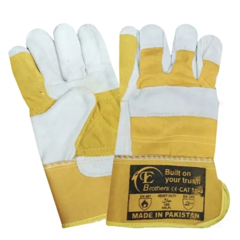 دستکش ایمنی برادر مدل کف دوبل چرمی