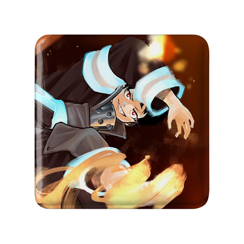 مگنت خندالو طرح شینرا انیمه نیروی آتش مدل مربعی کد 32256