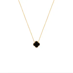 گردنبند طلا 18 عیار زنانه با زنجیر طرح ونکلیف الی گالری مدل طرح ونکلیف سنگ 