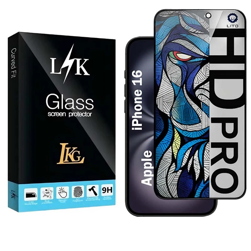 محافظ صفحه نمایش شیشه ای حریم شخصی ال کا جی مدل LIHD-LK مناسب برای گوشی موبایل اپل iPhone 16