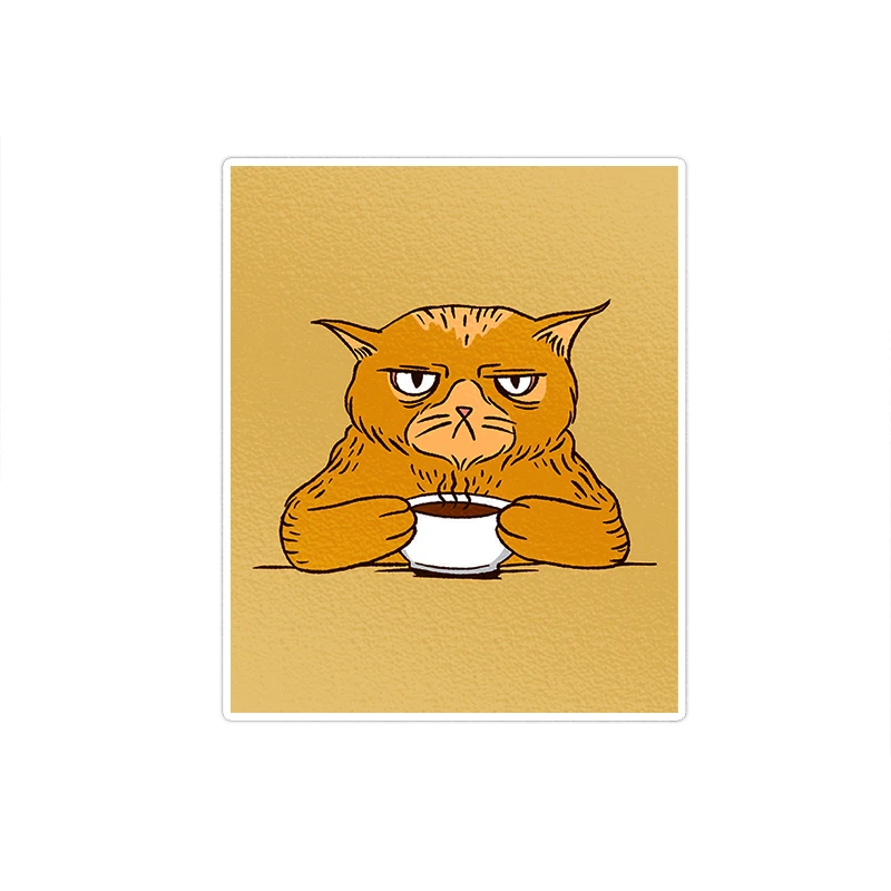 استیکر تزئینی موبایل و تبلت ماسا دیزاین مدل stkv0286 طرح cat coffee