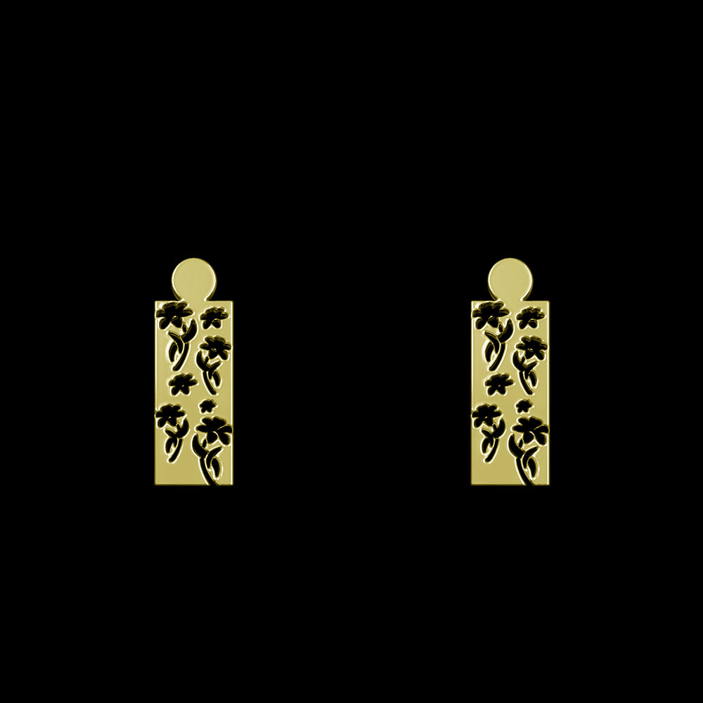 گوشواره طلا 18 عیار زنانه مدوپد مدل گل کد GA1-14383