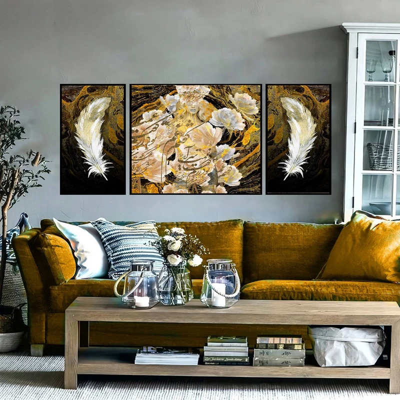 تابلو بکلیت طرح مدرن دیجیتال آرت مدل B-2903 مجموعه 3 عددی